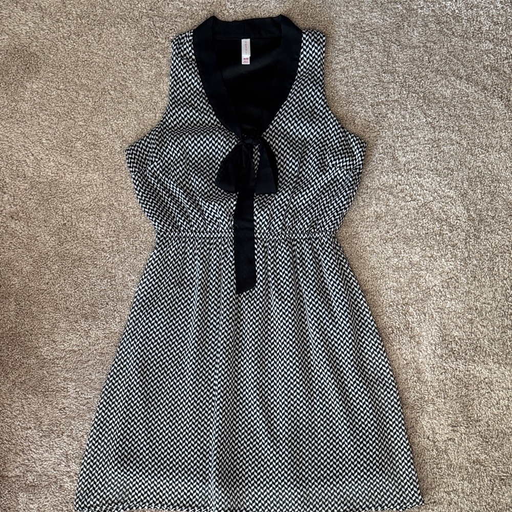 Xhilaration Black and White Patterned Mini Dress